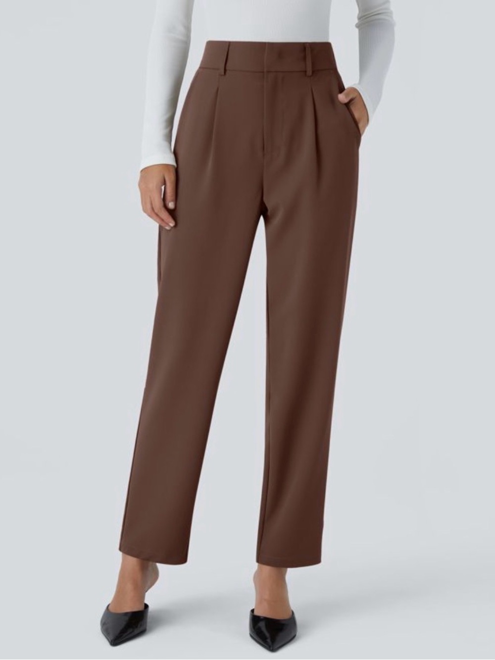 HALARA Flex High-Waist Solid Pocket Tapered Work Pants